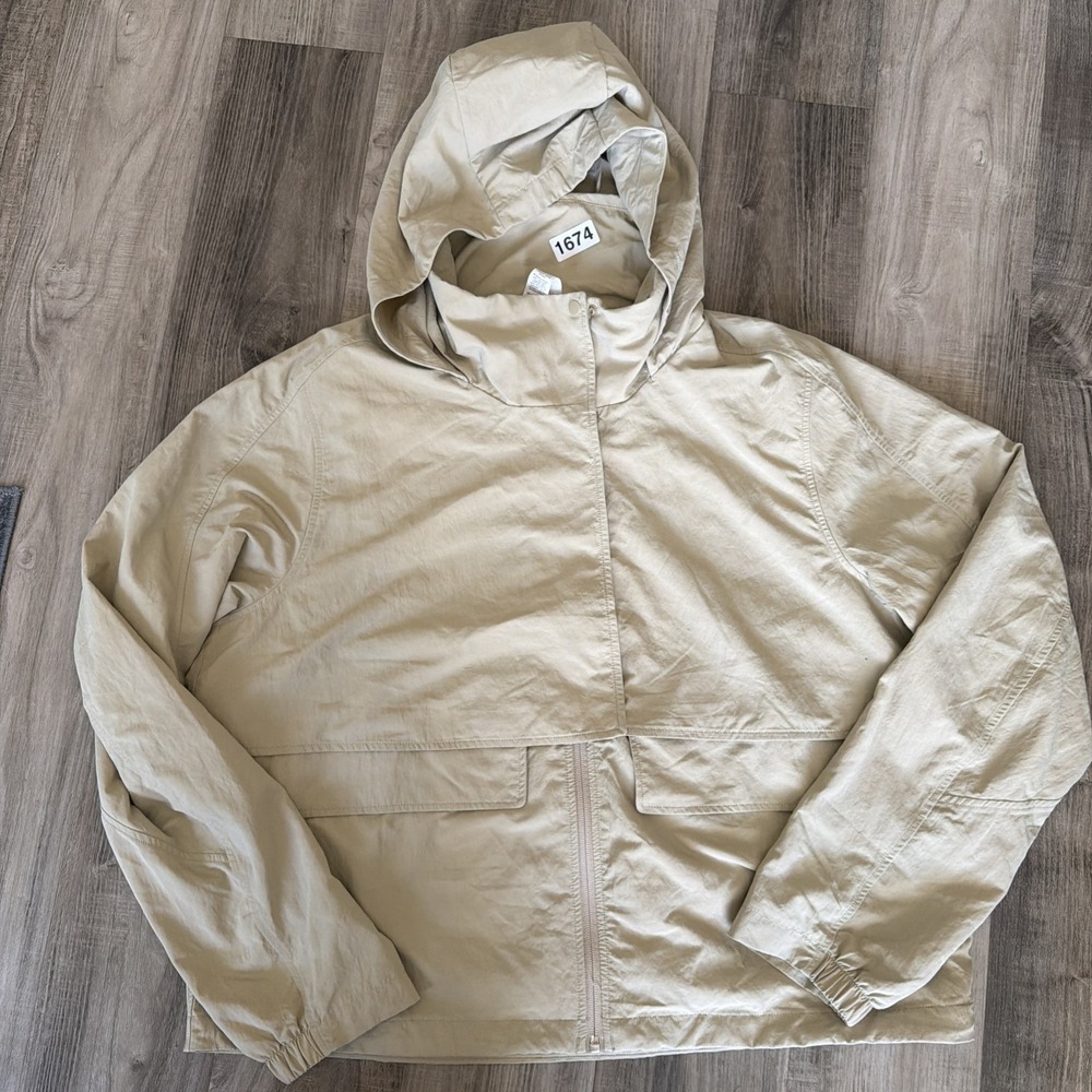 Lululemon Always Effortless Classic-Fit Hooded Jacket Trench  - Tan - Size 12